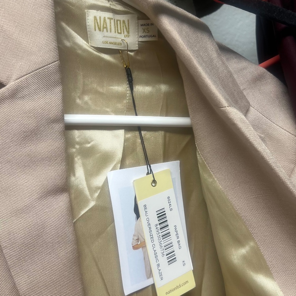Nation LTD Tan Blazer Never worn size xs